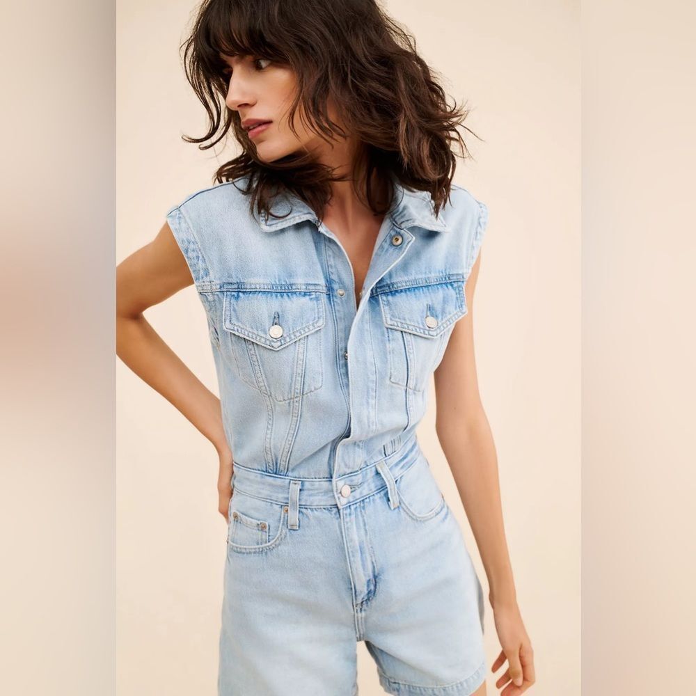 NWT PISTOLA Women's Lennox Denim Romper in Blue Size XS - Picture 3 of 3